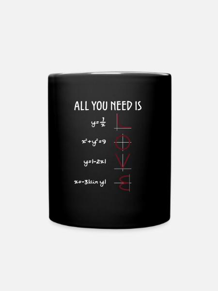 Tout ce dont vous avez besoin est un cadeau d'équations d'amour - Mug uni - noir