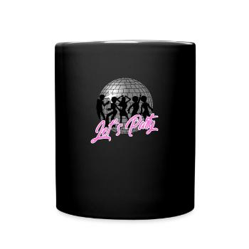 Let's Party 70s disco ball disco - Full Colour Mug - black - Front