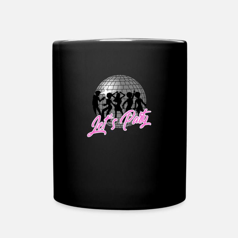 Let's Party 70er Discokugel Disco - Tasse einfarbig - Schwarz
