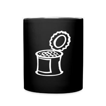 Offene Konserven Dose - Tasse einfarbig - Schwarz - Vorne