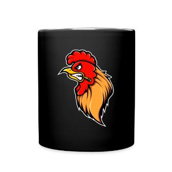 Hahn Gockel Huhn Federvieh Kampfhahn Geschenk - Tasse einfarbig - Schwarz - Vorne