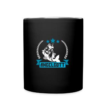 Angelgott Angeln Fisch Fische See Geschenk Idee - Tasse einfarbig - Schwarz - Vorne