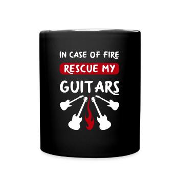 Guitar Fire Rescue Shirt Gift - Full Colour Mug - black - Front