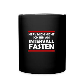 Intervallfasten Sport Fitness Studio // Geschenk - Tasse einfarbig - Schwarz - Vorne