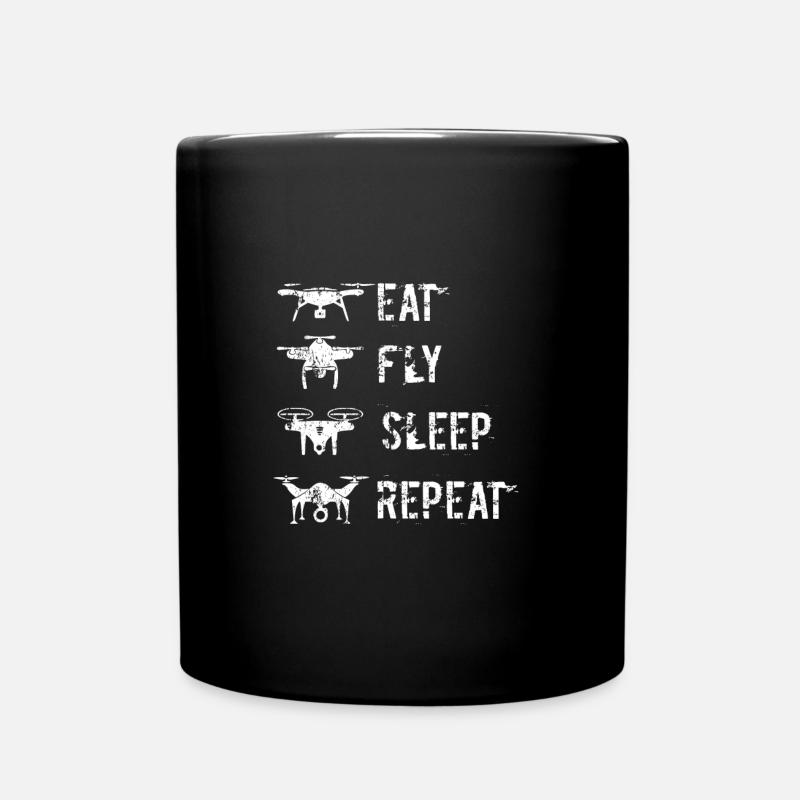 Drohne fliegen - Tasse einfarbig - Schwarz