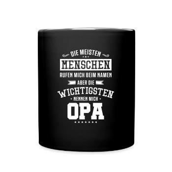 Opa spruch - Tasse einfarbig - Schwarz - Vorne