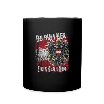 Do bin i her – Austrian pride of homeland - Full Colour Mug - black - Front