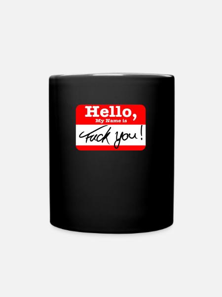 hello my name is - Full Colour Mug - black