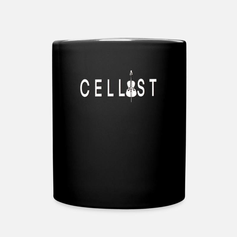 Cellist Schriftzug mit Cello - Tasse einfarbig - Schwarz