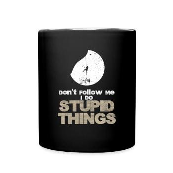 Dont follow me - Climbing Bouldering - Full Colour Mug - black - Front