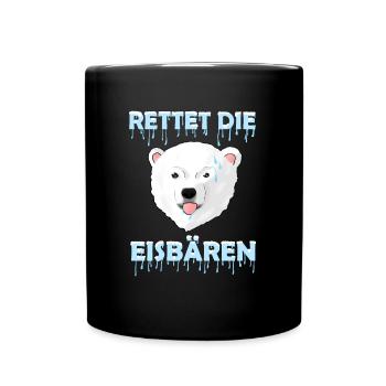 Rettet die Eisbären - Tasse einfarbig - Schwarz - Vorne