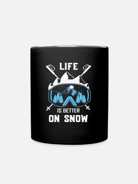 Sports d’hiver La vie est meilleure sur le ski de neige - Mug uni - noir