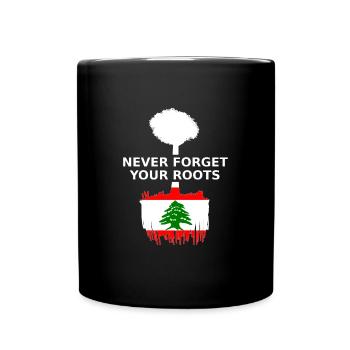 Libanon Never Forget Your Roots - Tasse einfarbig - Schwarz - Vorne