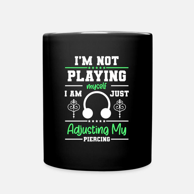 Piercing Schmerz Tattoo Humor - Tasse einfarbig - Schwarz