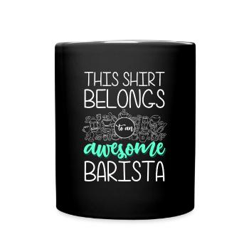 Barista Cafe Coffee Cup Coffee Drinker - Full Colour Mug - black - Front