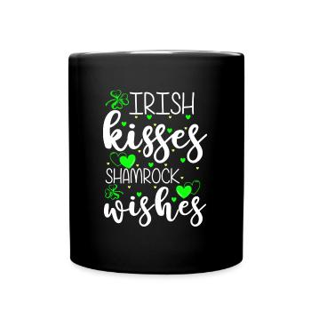 Glück Liebe Lebensfreude - Tasse einfarbig - Schwarz - Vorne