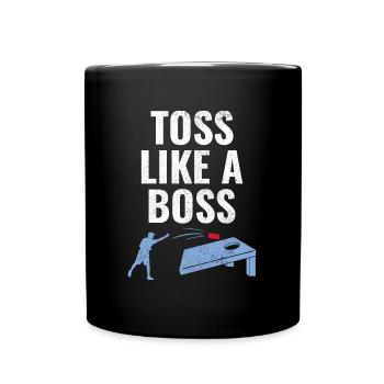 Cornhole Bean Bag Toss Outdoor Lawn Game Funny - Full Colour Mug - black - Front