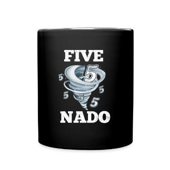 5. Geburtstag Tornado - Tasse einfarbig - Schwarz - Vorne