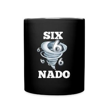 6. Geburtstag Tornado - Tasse einfarbig - Schwarz - Vorne