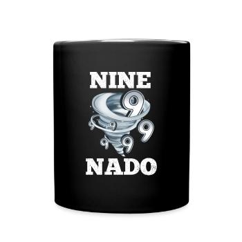 9. Geburtstag Tornado - Tasse einfarbig - Schwarz - Vorne