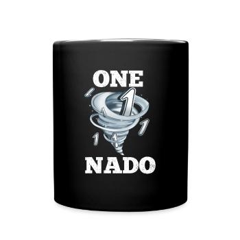 1. Geburtstag Tornado - Tasse einfarbig - Schwarz - Vorne