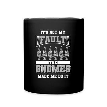Dwarf Gnome Christmas Elf - Full Colour Mug - black - Front