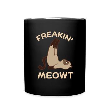 Freakin Meowt - Tasse einfarbig - Schwarz - Vorne