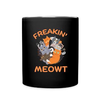 Freakin Meowt - Tasse einfarbig - Schwarz - Vorne