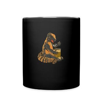 Uromastyx Eating Lentils Can Funny Dabb Lizard - Full Colour Mug - black - Front