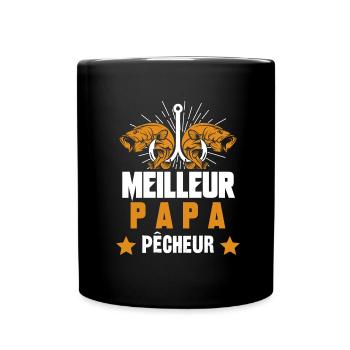 meilleur papa pêcheur - Mug uni - noir - Devant