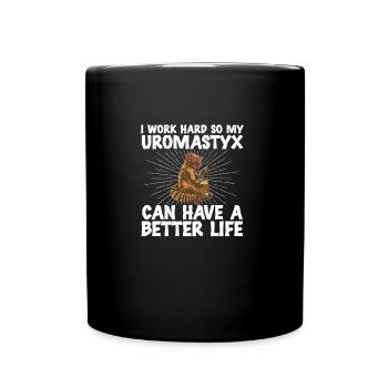Uromastyx Lustiger Dabb Lizard Work Hard Better - Tasse einfarbig - Schwarz - Vorne