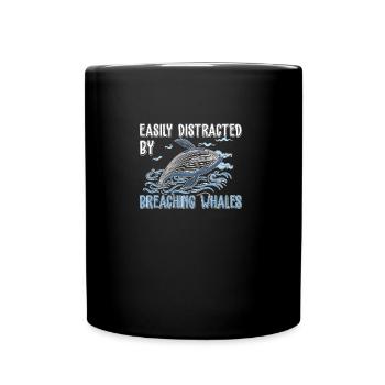 Whale watching distracted by immersion - Full Colour Mug - black - Front