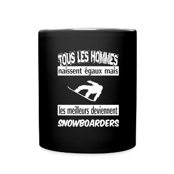 les meilleurs deviennent snowboarders - Mug uni - noir - Devant