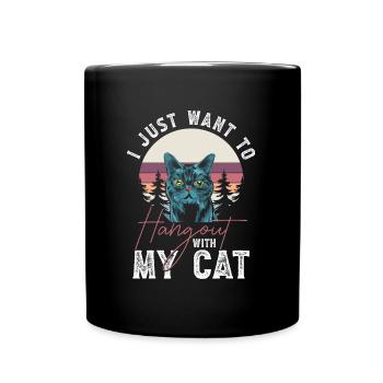 Katzen Haustier Tiger Katzenlady - Tasse einfarbig - Schwarz - Vorne