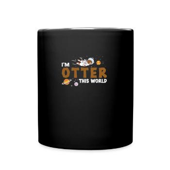 Otter This World Funny otter in space for - Full Colour Mug - black - Front