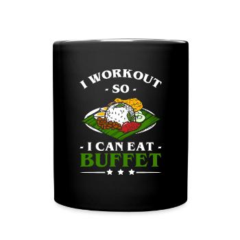 Food counter grill delicacies - Full Colour Mug - black - Front