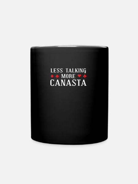 Weniger sprechende lustige Canasta-Kartenspiele - Tasse einfarbig - Schwarz
