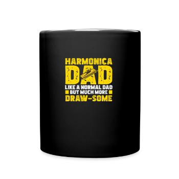 Harmonica Like A Normal Dad Funny - Full Colour Mug - black - Front
