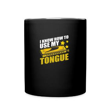 Harmonica I know how to use my tongue - Full Colour Mug - black - Front