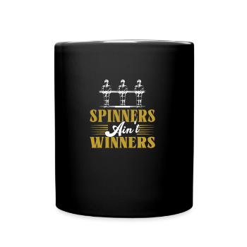 Funny Spinners Ain't Winners Table Football Player - Full Colour Mug - black - Front
