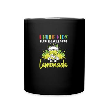Children's therapist lemons for lemonade occupational therapy - Full Colour Mug - black - Front