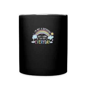 Child Therapist Superhero Proud Occupational Therapist - Full Colour Mug - black - Front