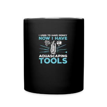 Ich hatte früher Geld Lustiges Aquascaping-Hobby - Tasse einfarbig - Schwarz - Vorne