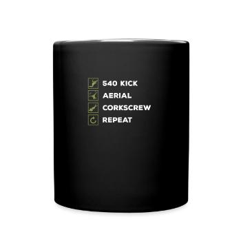 Tricking 540 Kick Aerial Korkenzieher Repeat - Tasse einfarbig - Schwarz - Vorne