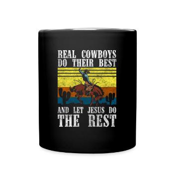 Western Cowboy Boots Revolver USA - Full Colour Mug - black - Front