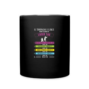 Laser Jour 5 choses que j’aime presque drôle - Mug uni - noir - Devant