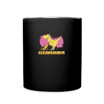 Aspirateur Cleansaurus amusant dans le - Mug uni - noir - Devant