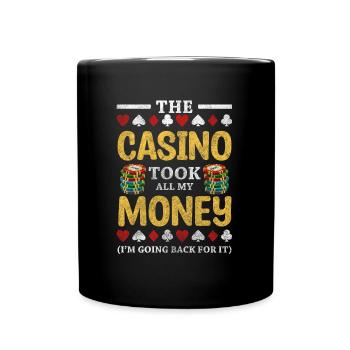 Joueur de carte de casino Hold’em Skat - Mug uni - noir - Devant