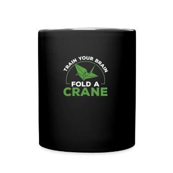 Entraînez votre cerveau Drôle de grue pliante - Mug uni - noir - Devant