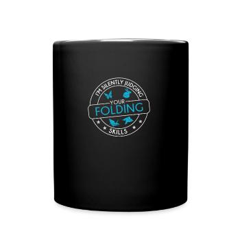 I'm Silently Judging Funny Paper Folding for - Full Colour Mug - black - Front